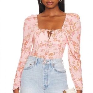 NWT!! Free People - Hilary Floral Crop Top - Pink Combo - Size S